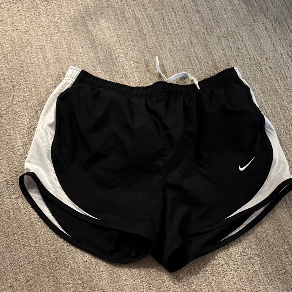 Nike Women's Black and White Athletic Shorts
